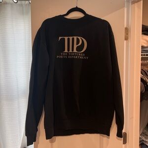 Taylor Swift The Tortured Poets Department Black Crewneck